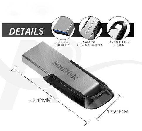 SANDISK 128GB ULTRA FLAIR USB 3.0 FLASH DRIVE
