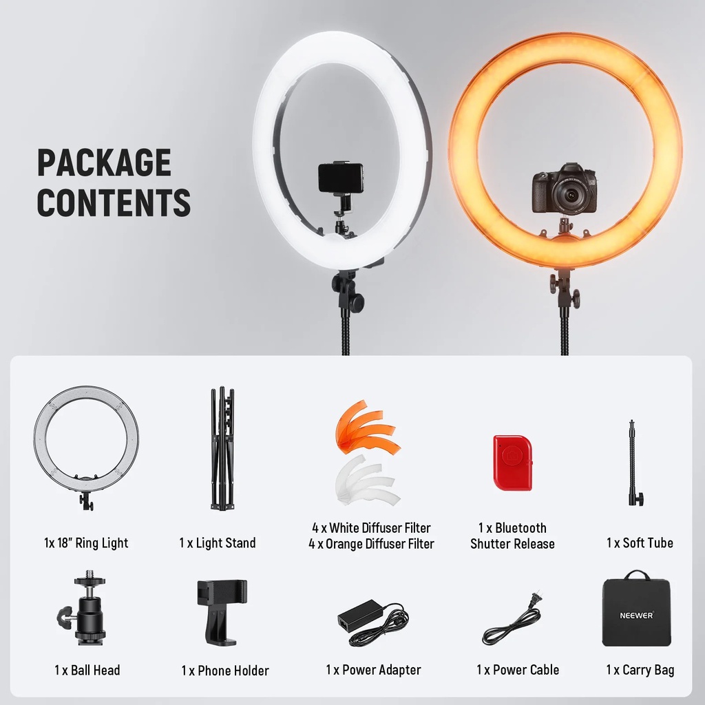 NEEWER 18INCH RING LIGHT + STAND