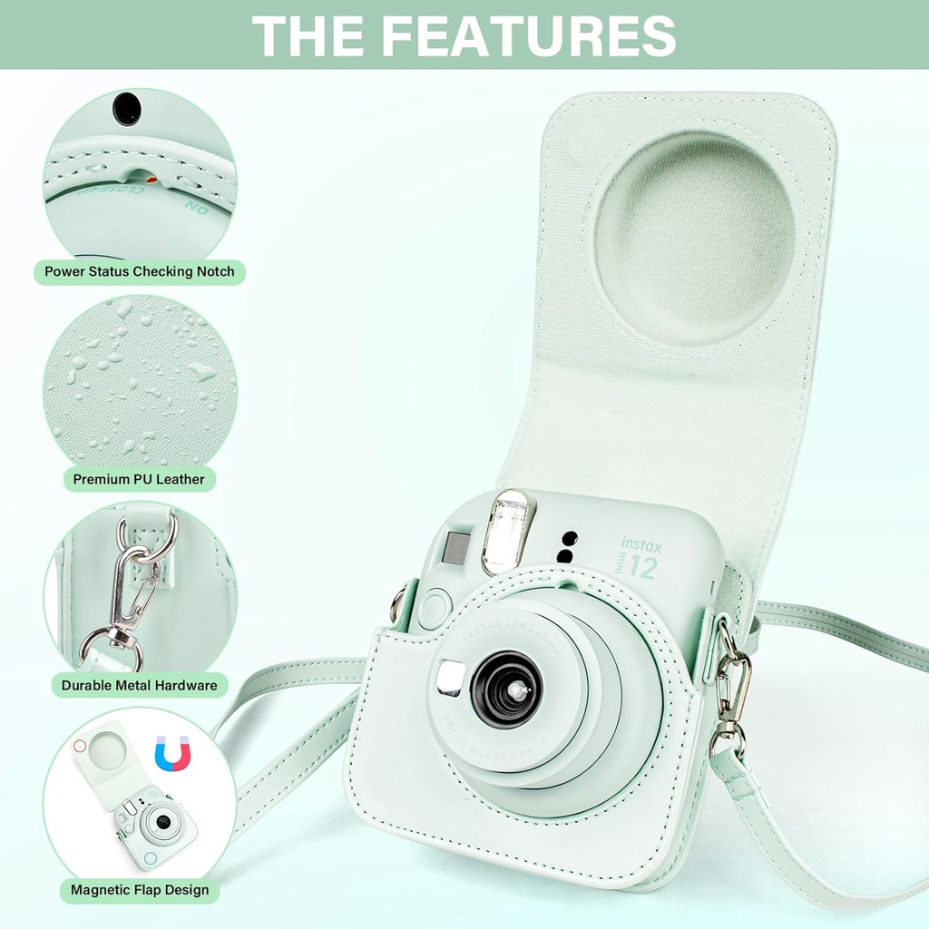 FUJI INSTAX MINI 12 CAMERA CASE - MINT GREEN