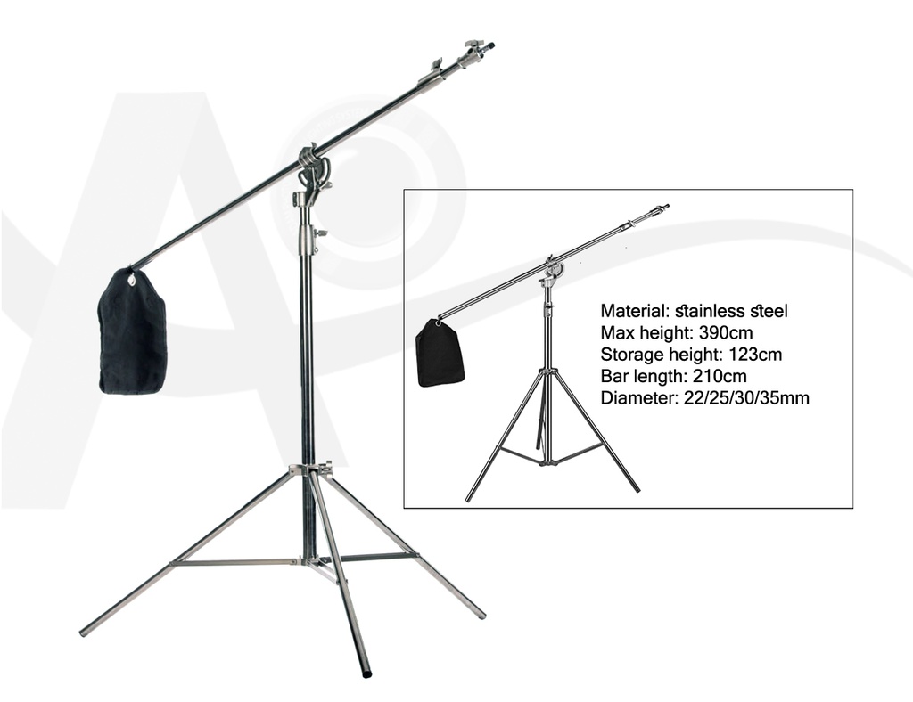 QH-2148 STAINLESS BOOM LIGHT STAND