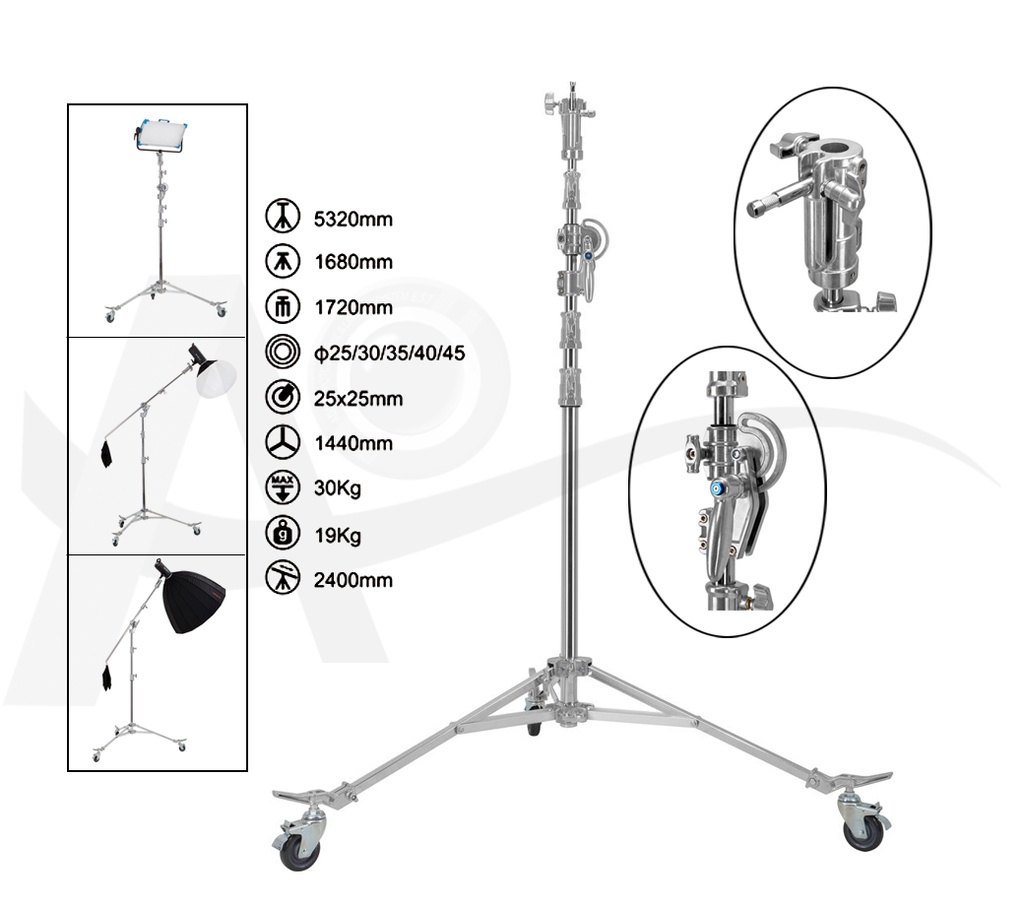 JINBEI M-8 2 IN 1 STEEL LIGHT STAND