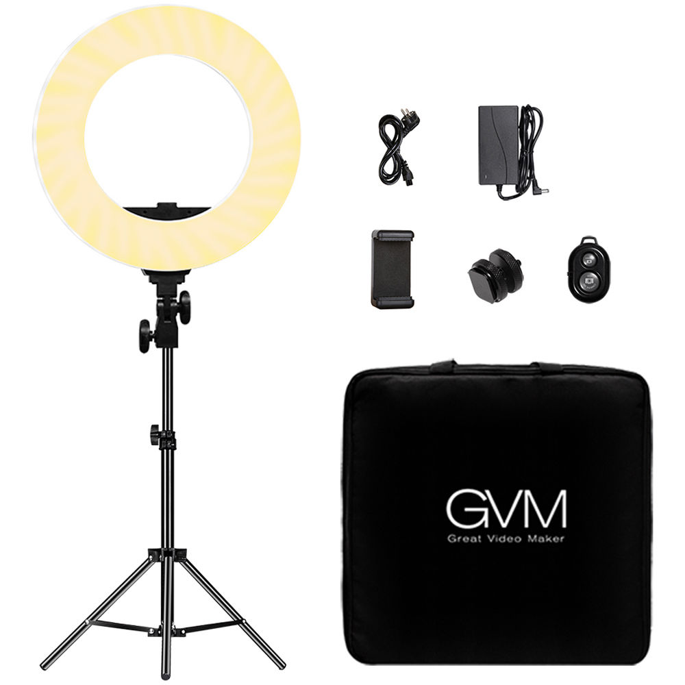 GVM 14s Ring Light with Tripod Stand, 14 inch Ring Light