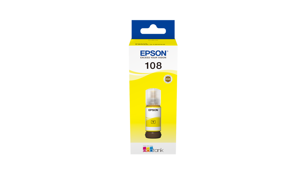 EPSON 108 ECO TANK YELLOW INK BOTTLE 70ML