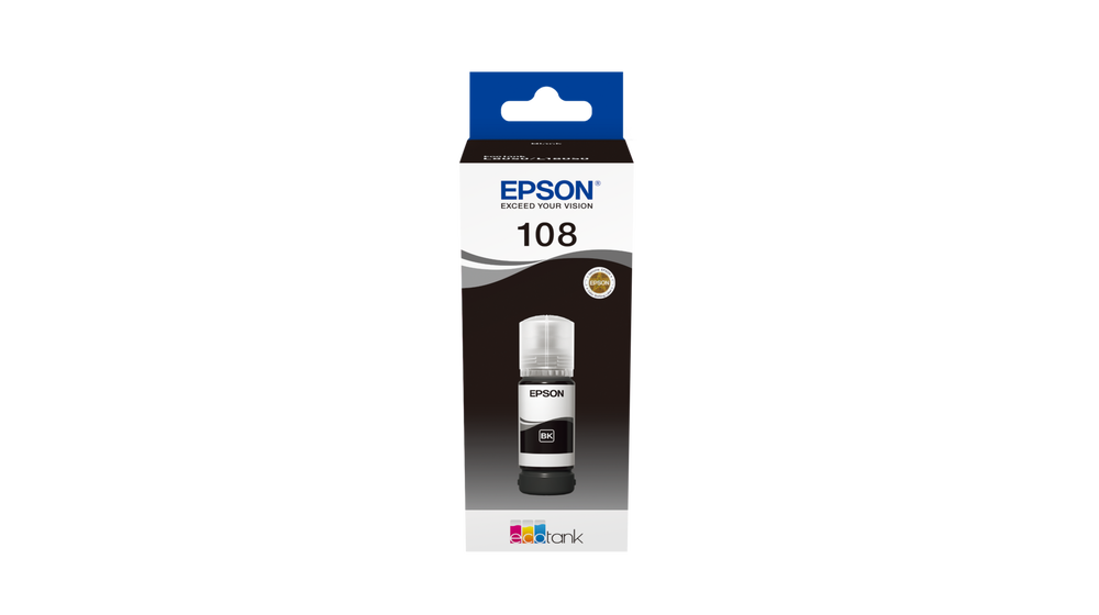 EPSON 108 ECO TANK BLACK INK BOTTLE 70ML