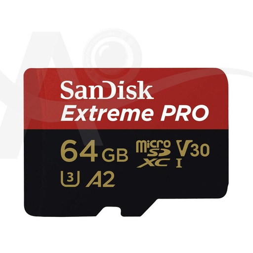 SanDisk 64GB Extreme Pro MicroSDXC UHS-I U3 A2 V30 + Adapter