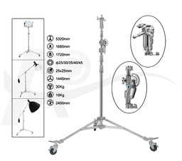 [049032] JINBEI M-8 2 IN 1 STEEL LIGHT STAND