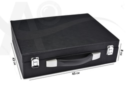 [003635] AD 43X43 BLACK LEATHER BOX