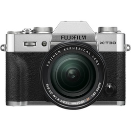 [058046] فوجي فيلم X-T30 كاميرا ديجيتال بلا مرآه مع عدسه 18-mm55 ( فضي )
