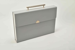 [111317] A4+A6 GREY LEATHER ALBUM WITH HANDLE
